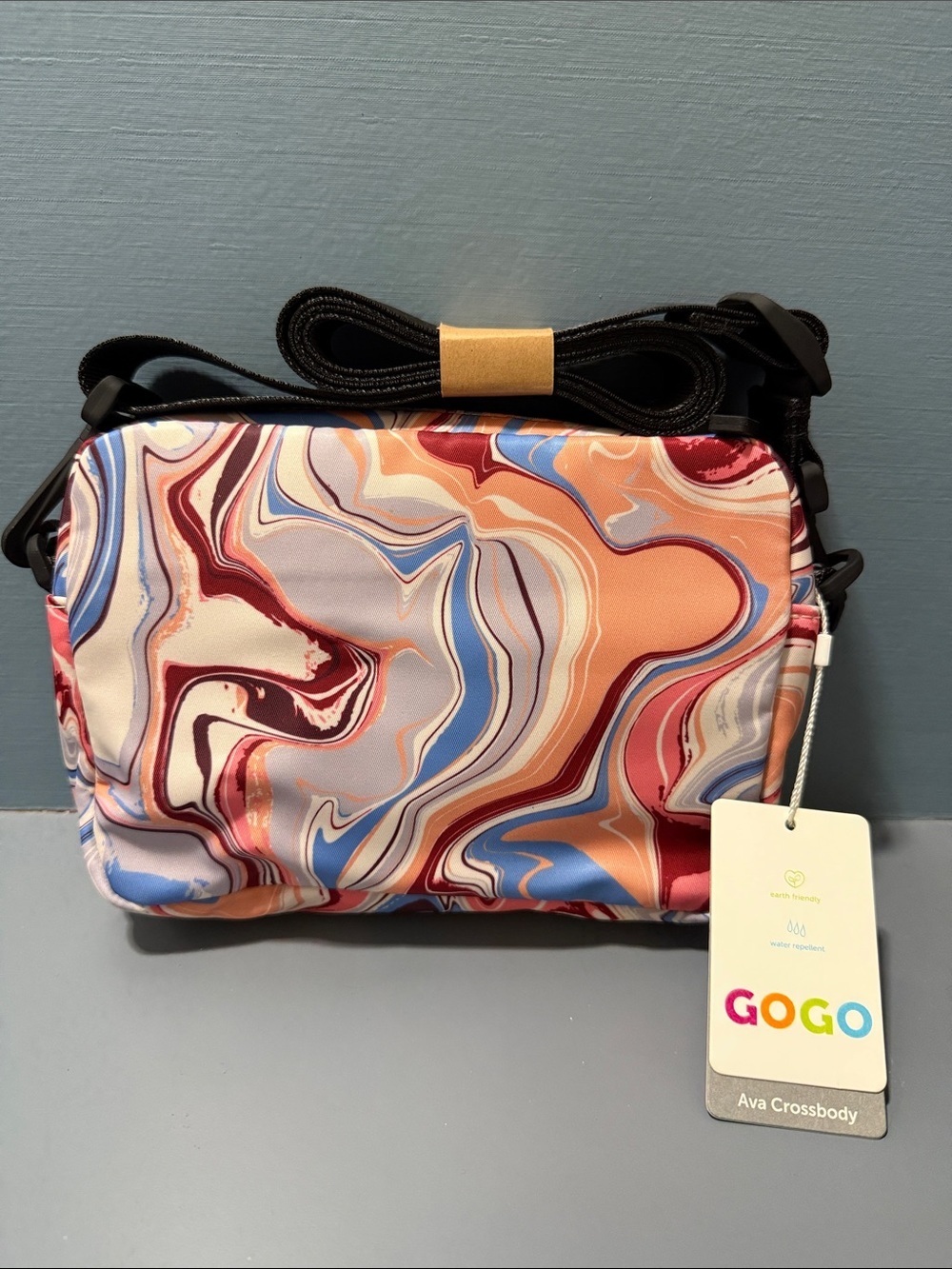 GOGO Ava Crossbody Bag - Peach, Blue, Red, Cream Swirl